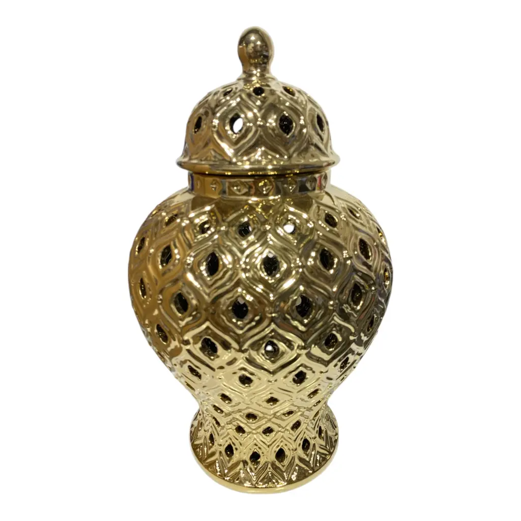 TIBOR DORADO DE PORCELANA 18X31CM