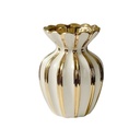 FLORERO DE PORCELANA DORADO/BLANCO 13X18CM