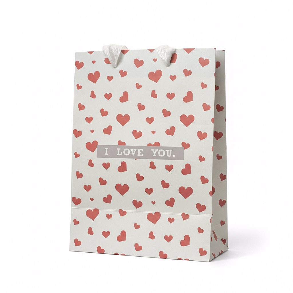 FUNDA DE REGALO CORAZONES 18X23CM