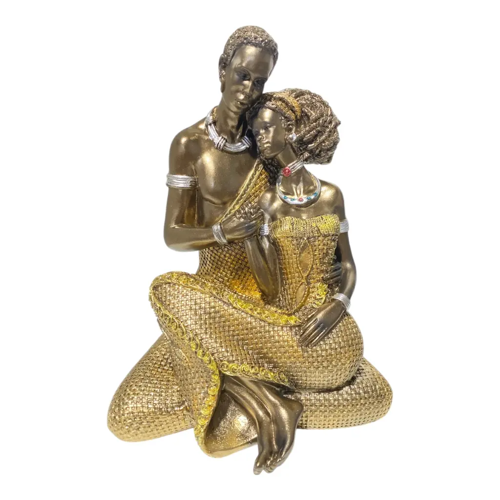 PAREJA AFRICANA POLIRESINA 15X13X20CM