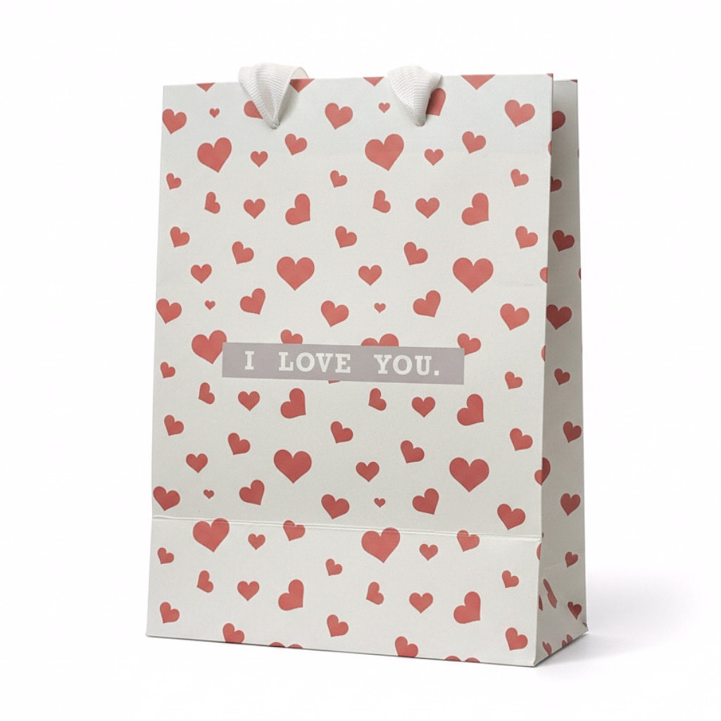 FUNDA DE REGALO CORAZONES 32X42CM 