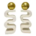 FIGURA ABSTRACTA DECOR PIEDRA DE CUARZO/DORADO SETX2 8X6X23CM