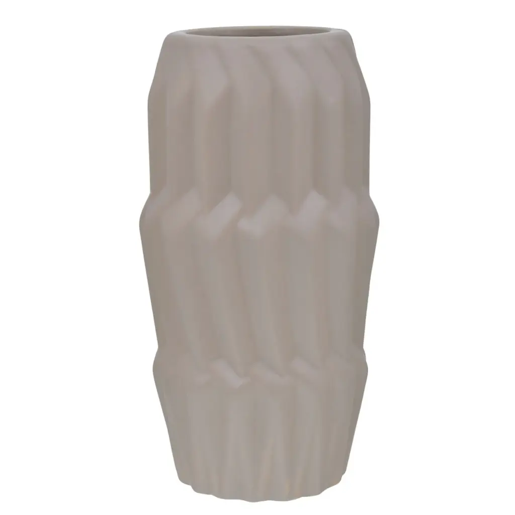 FLORERO DE CERAMICA GRIS REF:HM0893 12X25CM