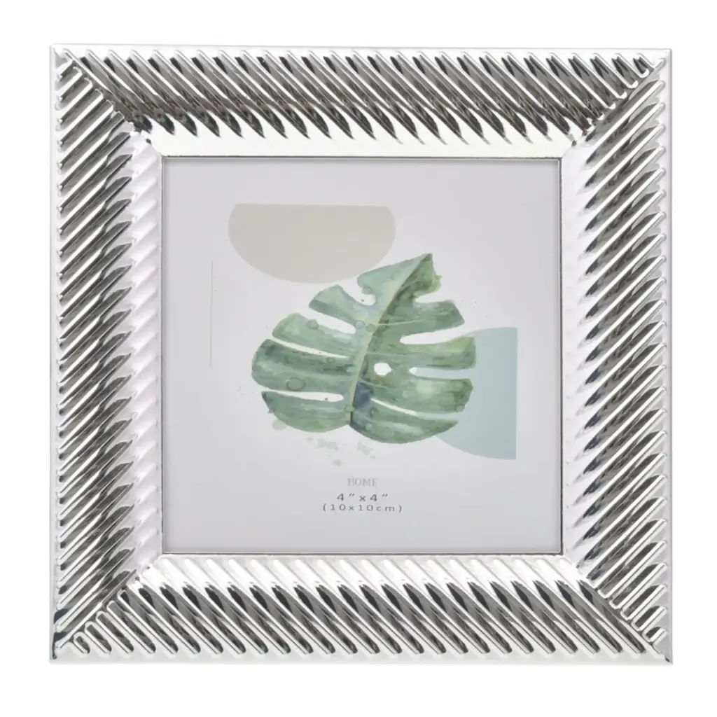 PORTA RETRATO METALICO PLATEADO REF:ES28350 4"X4" 10X10CM