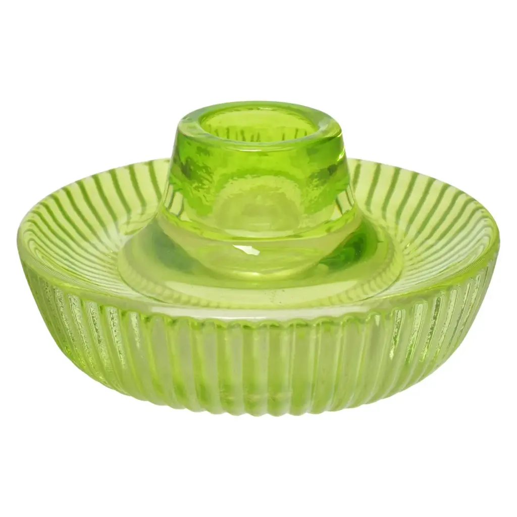 Candelabro de vidrio verde, 10x5cm, REF:HM1196 