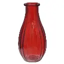 FLORERO DE VIDRIO ROJO MODA REF:MASCUBE-20 7X14CM