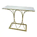 CONSOLA METALICA CON MESA DE MARMOL  80X35X100CM