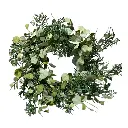 CORONA ARTF. DE EUCALIPTO CON BASE DE BEJUCO 60CM