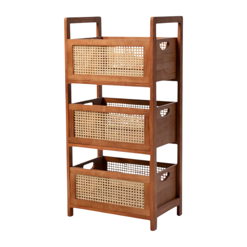 ESTANTE TEJIDO DE MADERA 3 PISOS PT151-012 39X26X82CM