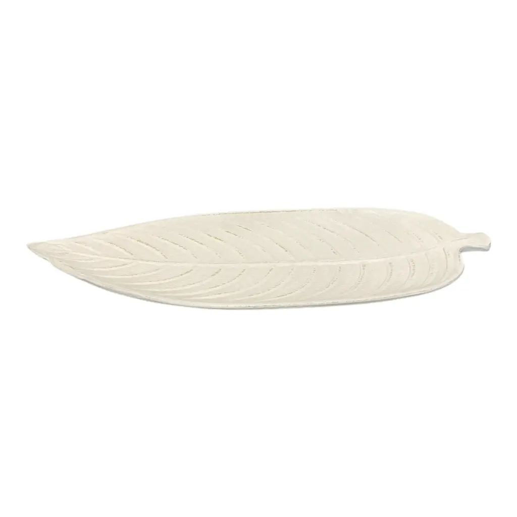 BANDEJA DE MADERA FORMA DE HOJA 45X18CM