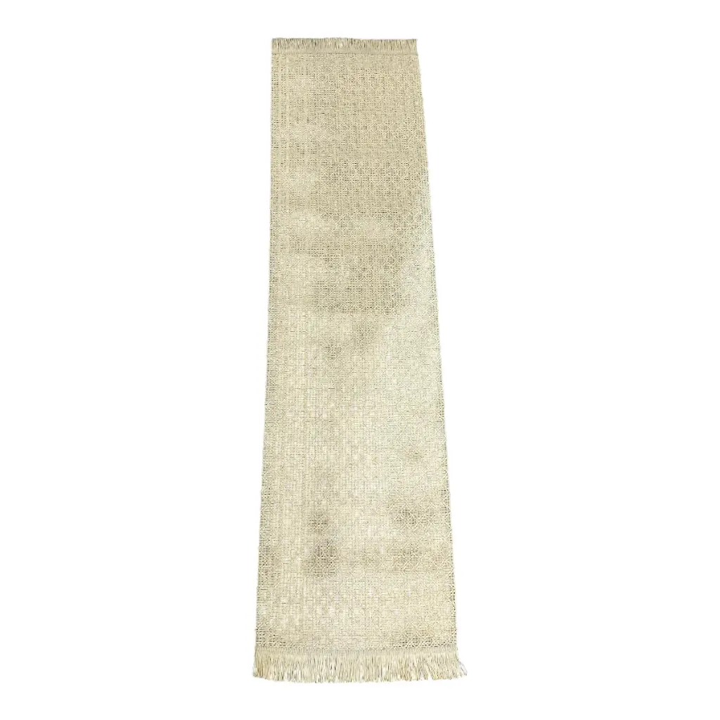 CAMINO DE MESA BEIGE TEJIDO YUTE RUSTICO 120X30.5CM 