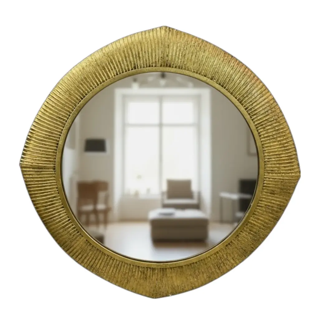 ESPEJO METALICO DORADO 96X96CM