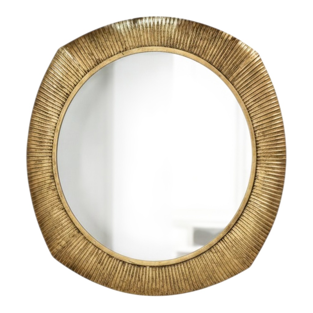 ESPEJO METALICO DORADO 96X96CM