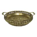 BANDEJA METALICA ENVEJECIDA DORADA 37X10CM 