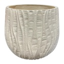 MACETA CERAMICA/FIBRA TEXTURA DE HONDAS 36X32CM