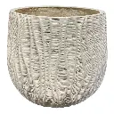 MACETA CERAMICA/FIBRA TEXTURA DE HONDAS 26X23CM