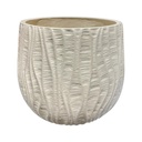 MACETA CERAMICA/FIBRA TEXTURA DE HONDAS 26X23CM