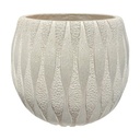 MACETA CERAMICA/FIBRA BEIGE CON TEXTURA 37X34CM
