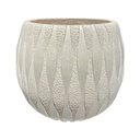 MACETA CERAMICA/FIBRA BEIGE CON TEXTURA 30X27CM 
