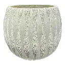 MACETA CERAMICA/FIBRA BEIGE CON TEXTURA 25X22CM  