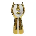 FLORERO PORCELANA DORADO/BLANCO ROSTRO Ø14X31CM