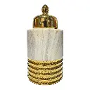 TIBOR DE PORCELANA MARMOLEADO/DORADO Ø13 X 26CM