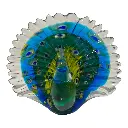 PAVO REAL DE VIDRIO TIPO MURANO 18X8X16CM