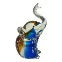 ELEFANTE DE VIDRIO TIPO MURANO 10X7X17CM