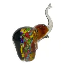 ELEFANTE DE VIDRIO TIPO MURANO 14X11X19CM