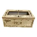 CAJA PARA TE DE MADERA/VIDRIO 16.5X8.5X7CM