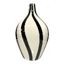 FLORERO DE PORCELANA BLANCO/NEGRO Ø17CM X 27CM ALTO