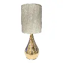 LAMPARA DE MESA DORADA Ø20CM X 51 CM ALTO.