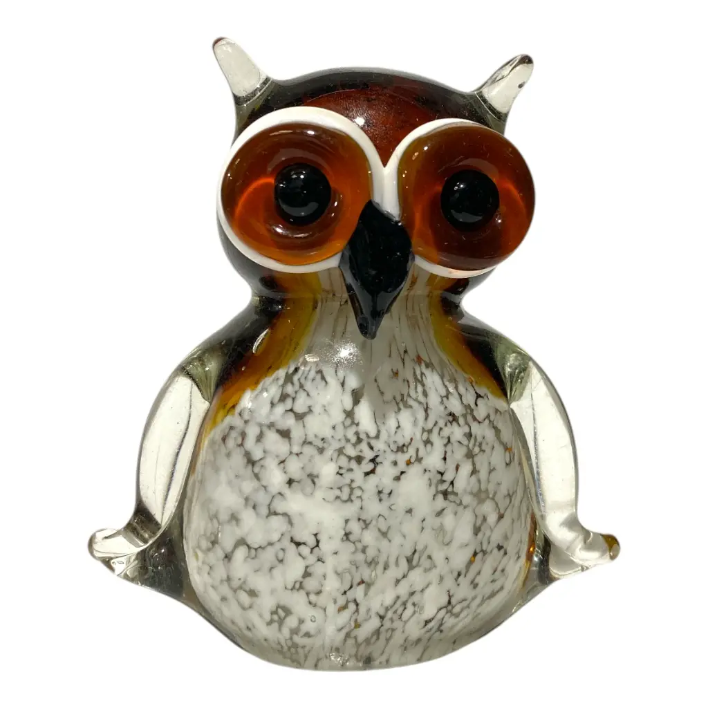 BUHO DE VIDRIO TIPO MURANO 11X8X12CM