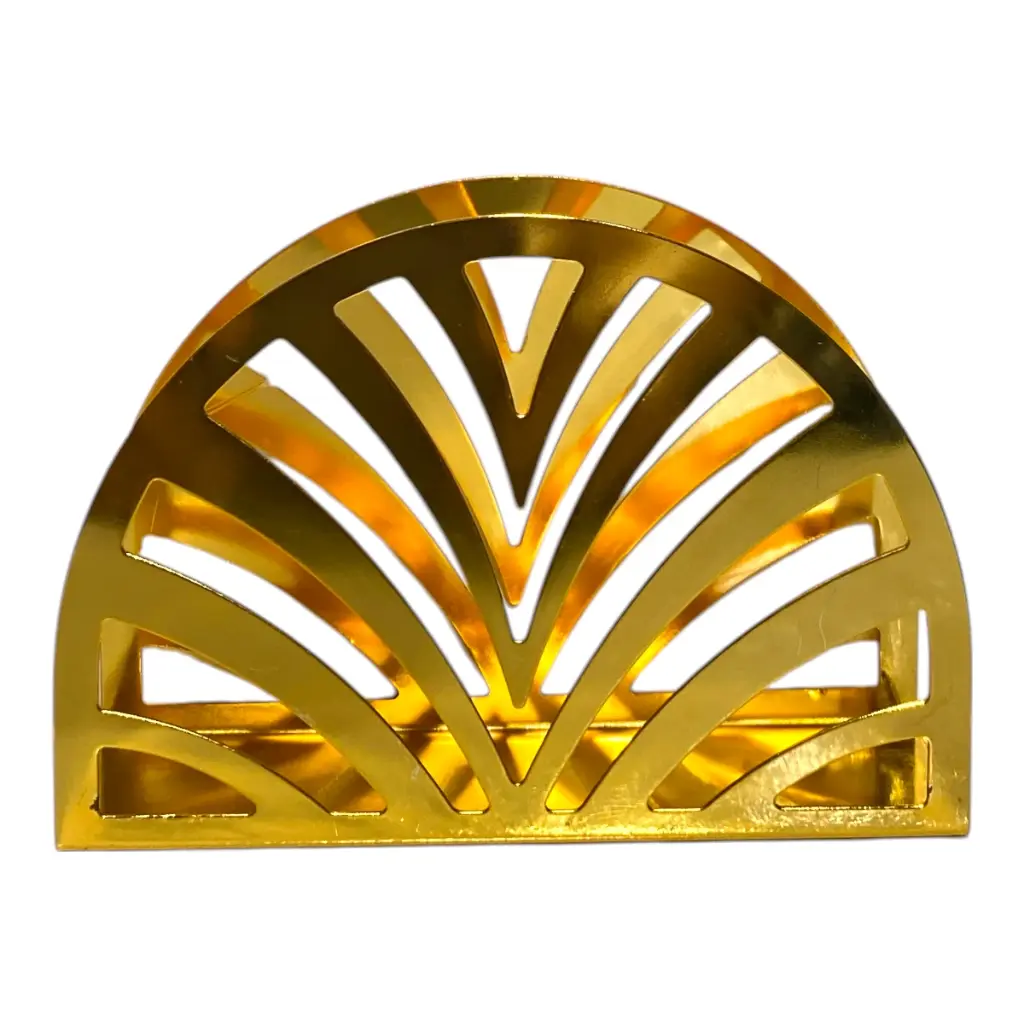 PORTA SERVILLETA DE METAL CROMADO DORADO 13X4X9CM