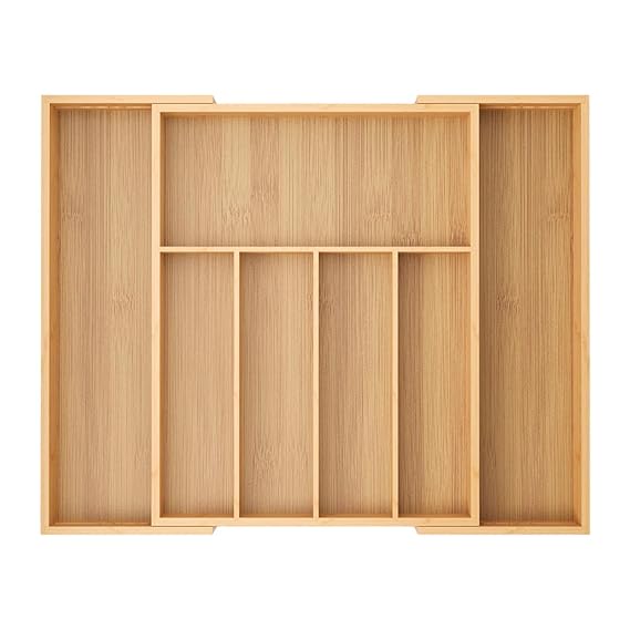 ORGANIZADOR DE BAMBÚ PARA CUBIERTOS- CERRADO: 27X37X5CM- ABIERTO: 43X37X5CM