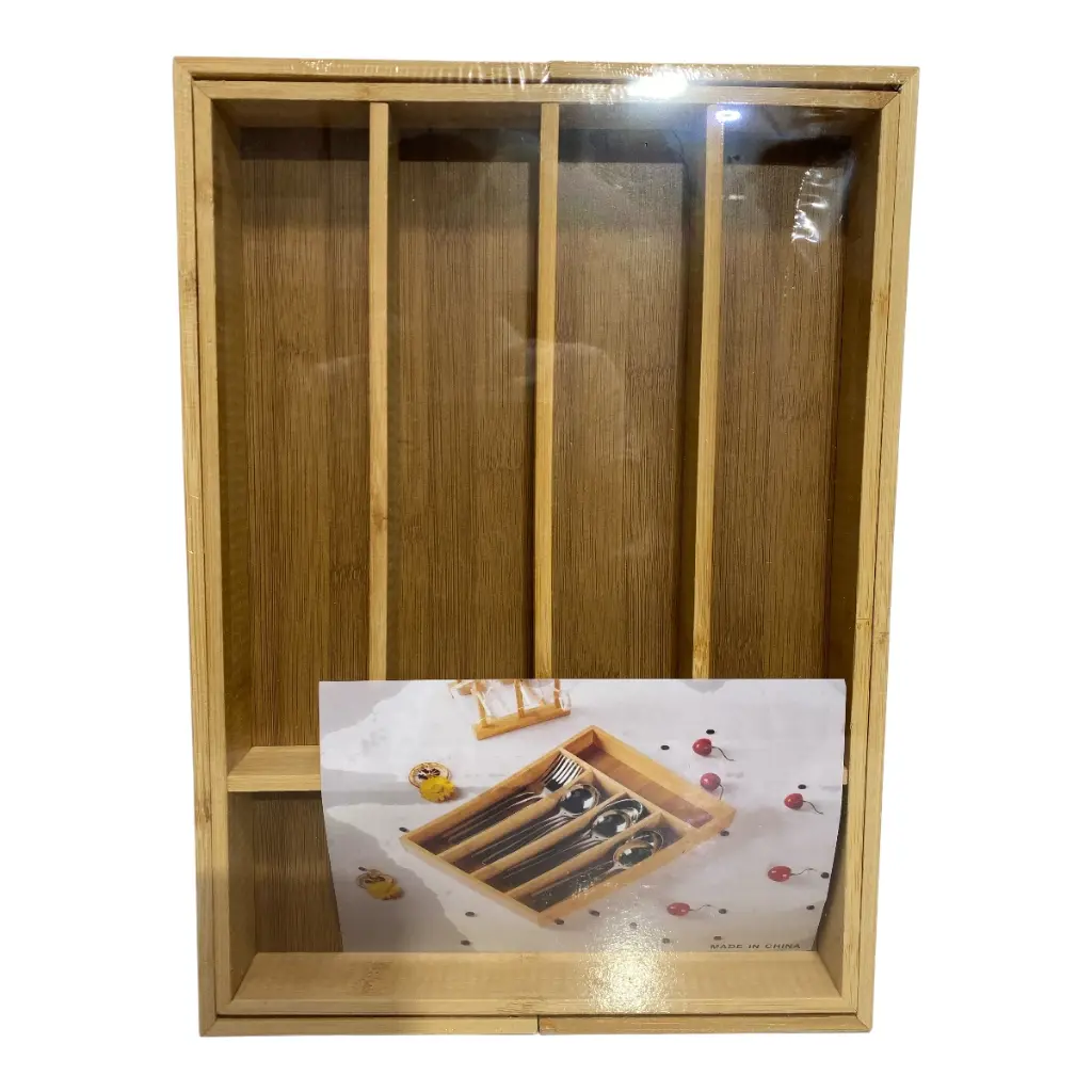 ORGANIZADOR DE CUBIERTOS, MATERIAL BAMBU. 37X27X5CM