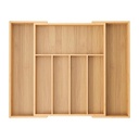 ORGANIZADOR DE BAMBÚ PARA CUBIERTOS- CERRADO: 27X37X5CM- ABIERTO: 43X37X5CM