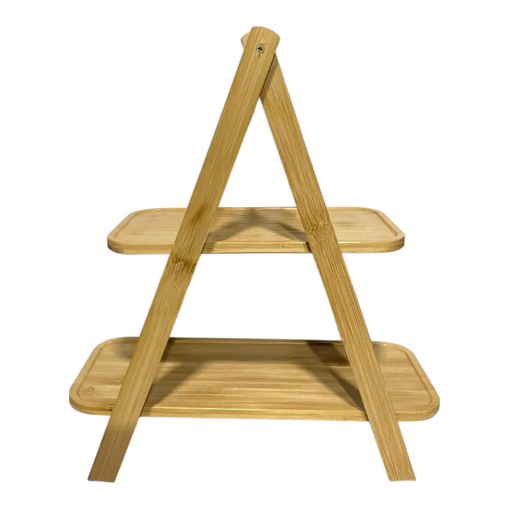 ESTANTE DE 2 PISOS DE BAMBOO 33X16X37CM