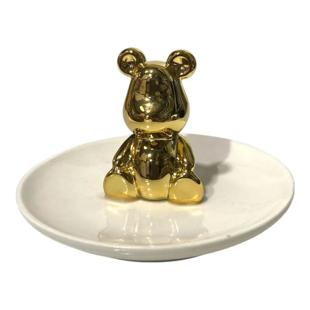 PORTA ANILLOS OSO DE PORCELANA Ø9X6CM