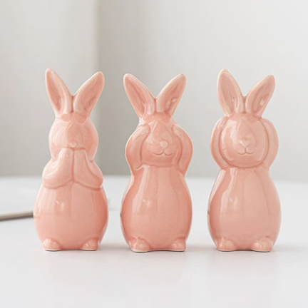 CONEJOS DE PORCELANA SETX3 LA PRUDENCIA 5X5X12.5CM