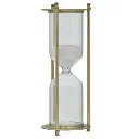 RELOJ DE ARENA DORADO, METAL Y VIDRIO 8X21CM