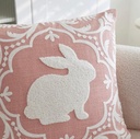 FORRO DE COJIN ROSADO CONEJO BORDADO 45X45CM