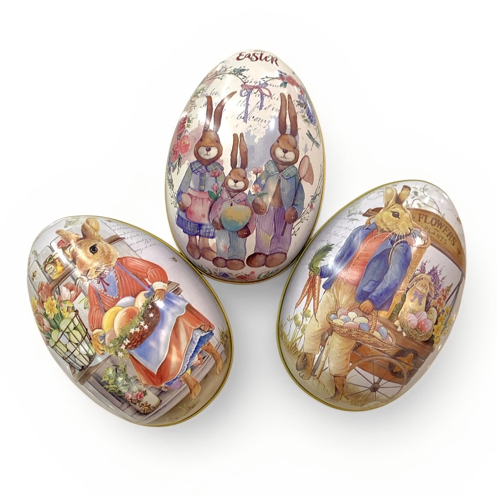 HUEVO DE PASCUA METALICO 8.5X12CM UNIDAD