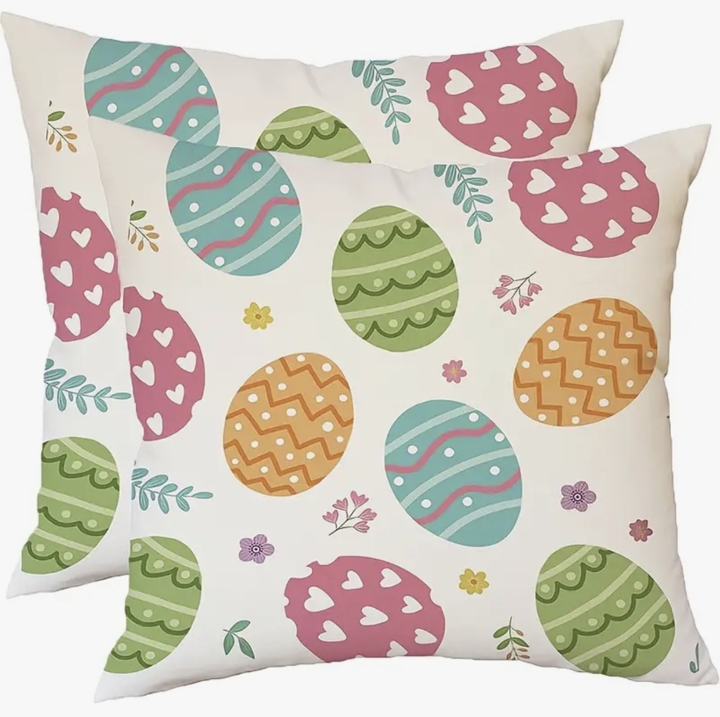 FORRO DE COJIN PASCUA HUEVO COLORES 40X40CM