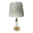 LAMPARA DE MESA DORADA/ACRILICO 25X46CM