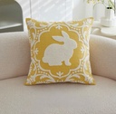 FORRO DE COJIN AMARILLO CONEJO BORDADO 45X45CM