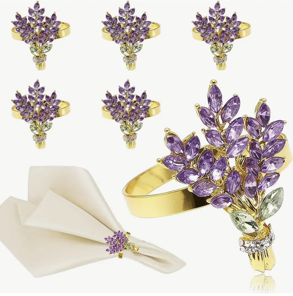 ARO DE SERVILLETA LAVANDA X 6 U.