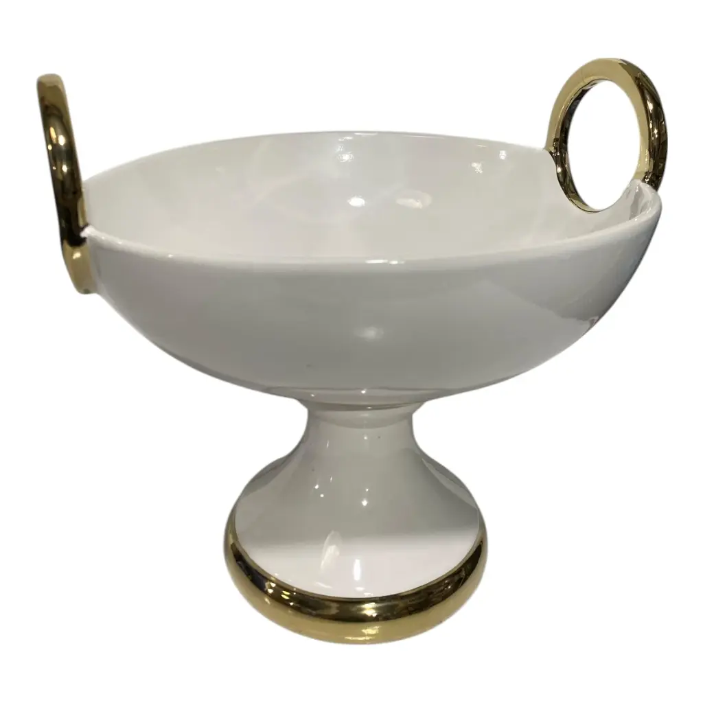 JARRON CENTRO DE MESA BLANCO PORCELANA Ø 25.5X23CM