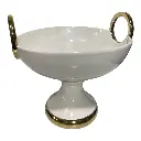 JARRON CENTRO DE MESA BLANCO PORCELANA Ø 25.5X23CM