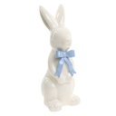 CONEJO BLANCO LAZO CELESTE PORCELANA 25.5x10CM
